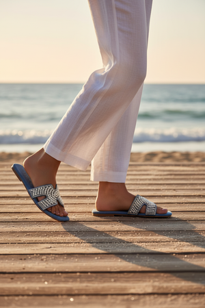 Beach Boardwalk Blue Denim
