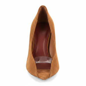 Brown Open Vamp Stiletto Pump
