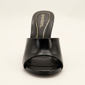 Disappear Black mule heel front view