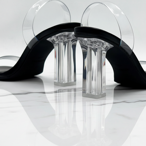 Fallon Clear PVC Strap Block Heel Mules | Lucite Slingback Sandals