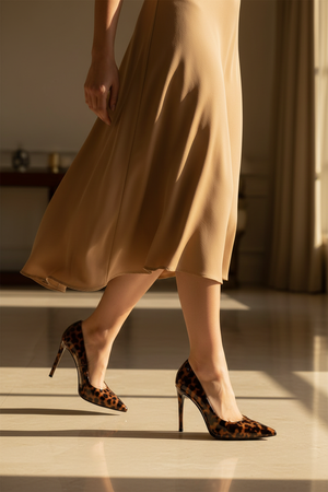 High-Vamp Court Pump – Tortoiseshell Patent Leather Stiletto Heel