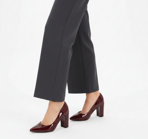 High-Vamp Block Heel Pump – Wine