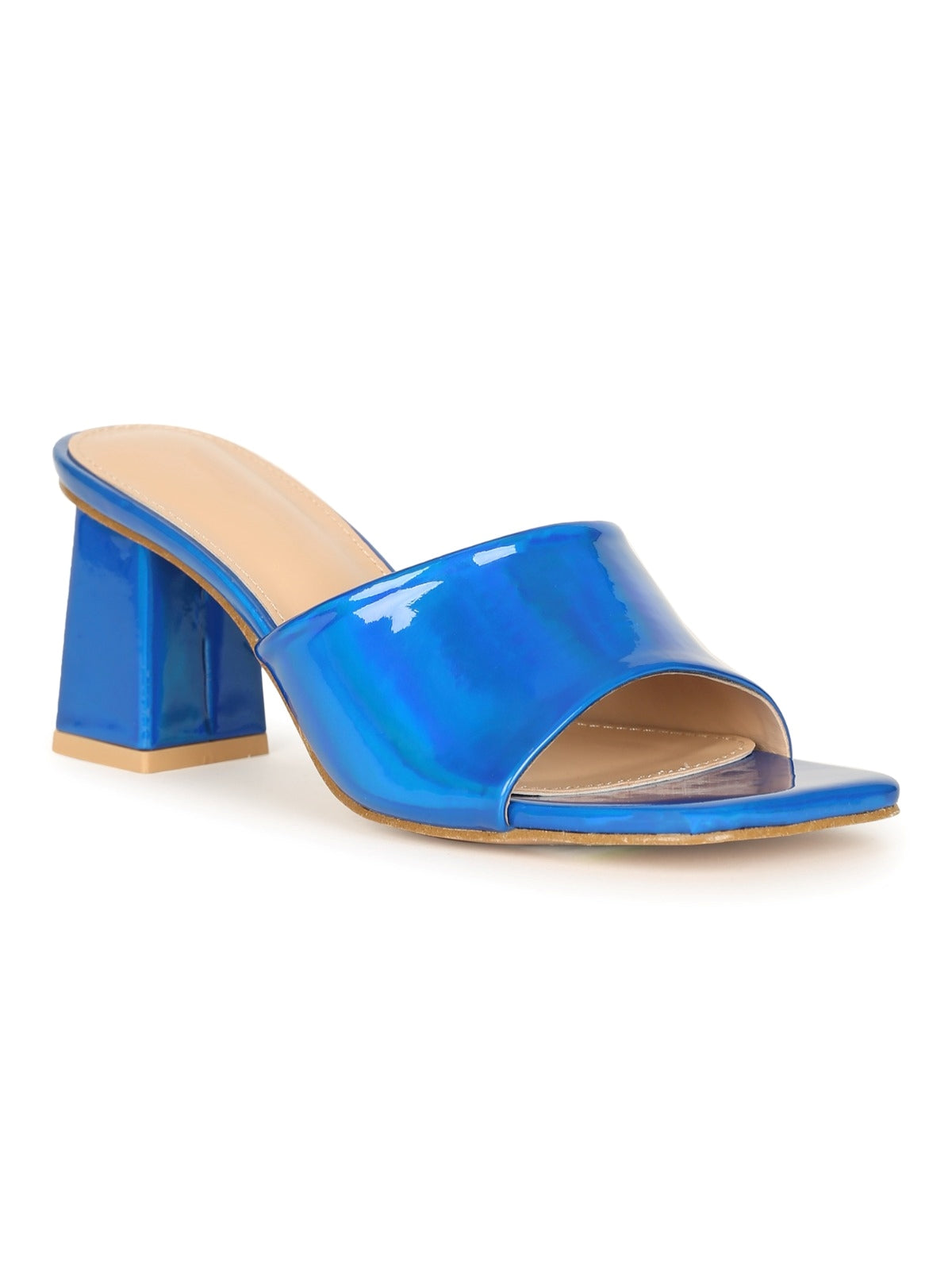 DDK Cyrillia Wide Band Block Heel Mule – Blue