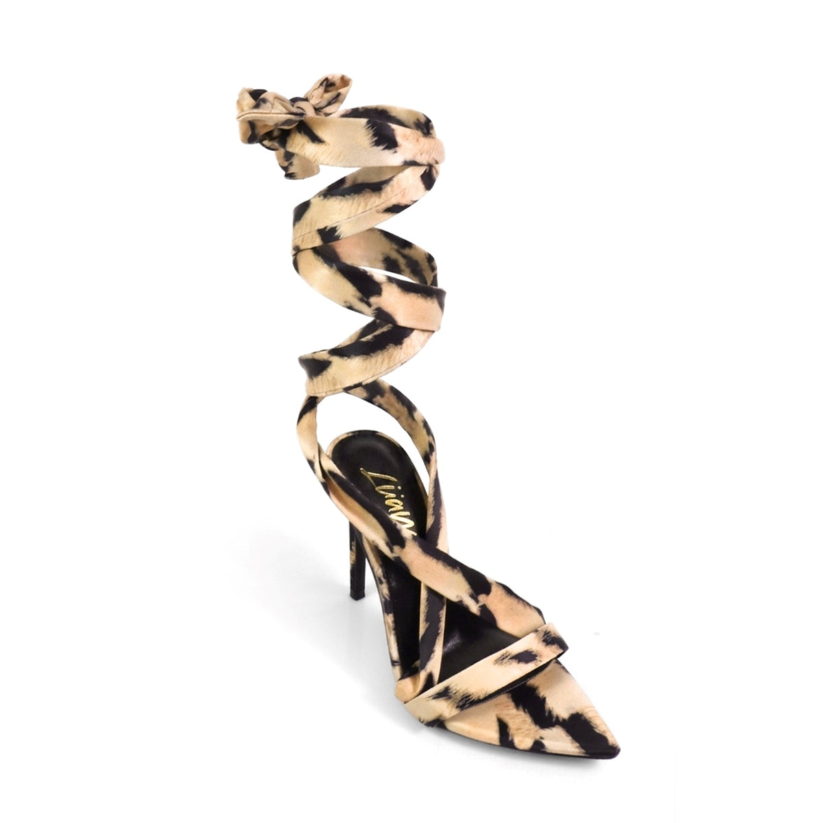 Laurent Leopard Print Wrap Stiletto Sandal | Lace-Up | Animal Print Heel