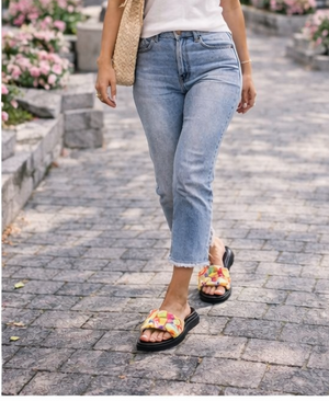 Women's Multi-Color Nuage Wide Band Platform Slide Sandals - Comfortable Summer Slides
