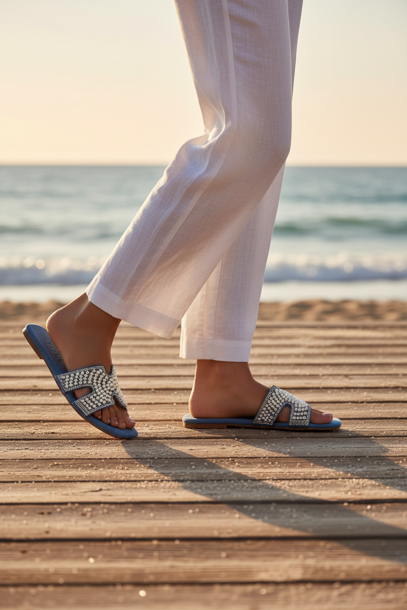 Beach Boardwalk Blue Denim