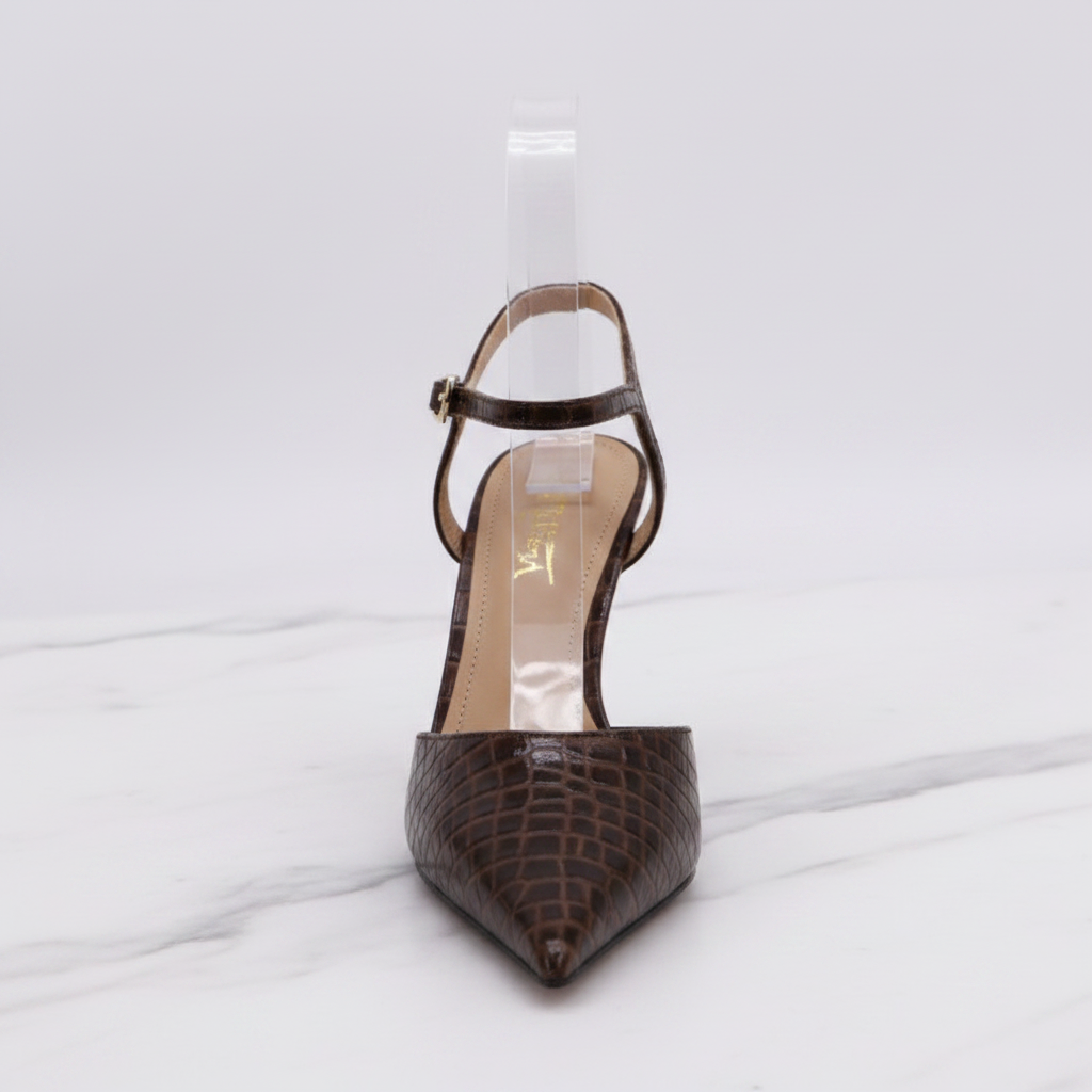 Brown Croc Slingback – Front