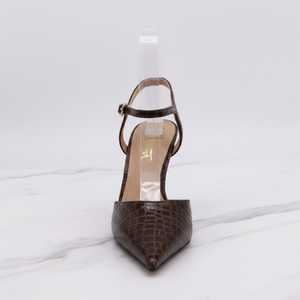 Brown Croc Slingback – Front