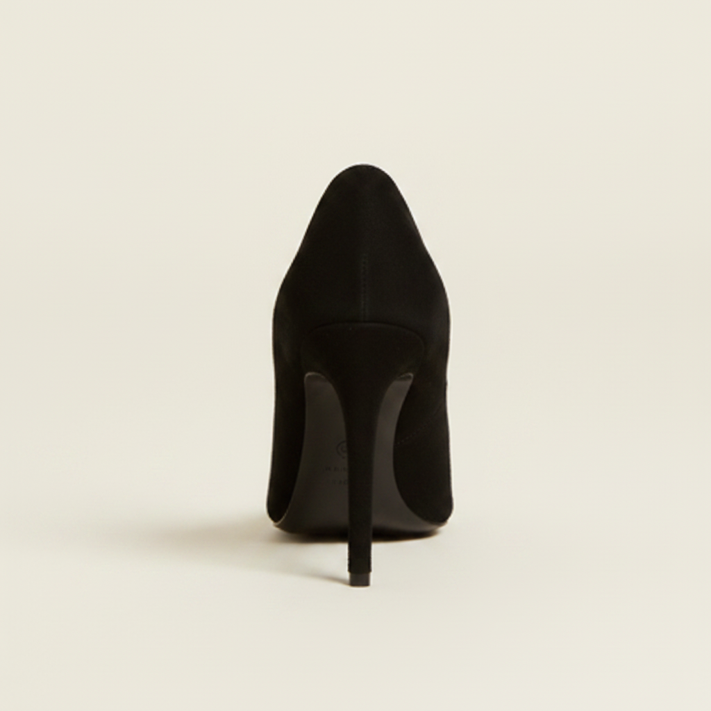 Black Open Vamp Stiletto Pump