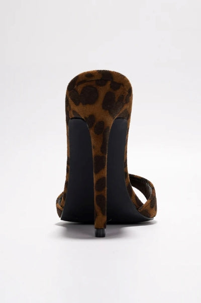 Women's Dulcea Leopard Print Slip-On Stiletto Heels - Pointed Toe Mules