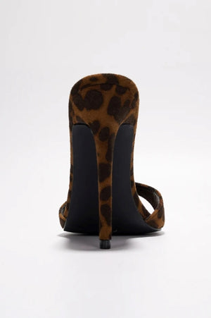 Women's Dulcea Leopard Print Slip-On Stiletto Heels - Pointed Toe Mules