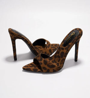 Women's Dulcea Leopard Print Slip-On Stiletto Heels - Pointed Toe Mules