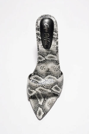 Women's Dulcea Snake Print Slip-On Stiletto Heels - Pointed Toe Mules