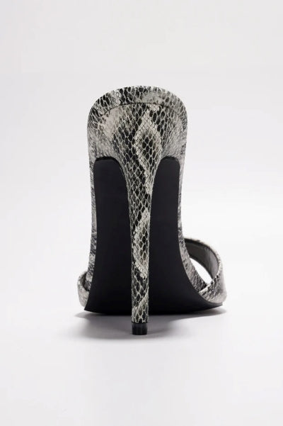 Women's Dulcea Snake Print Slip-On Stiletto Heels - Pointed Toe Mules
