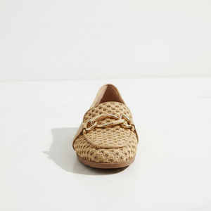 Stakes Woven Raffia Loafer Flat - White Background Hero Profile Image