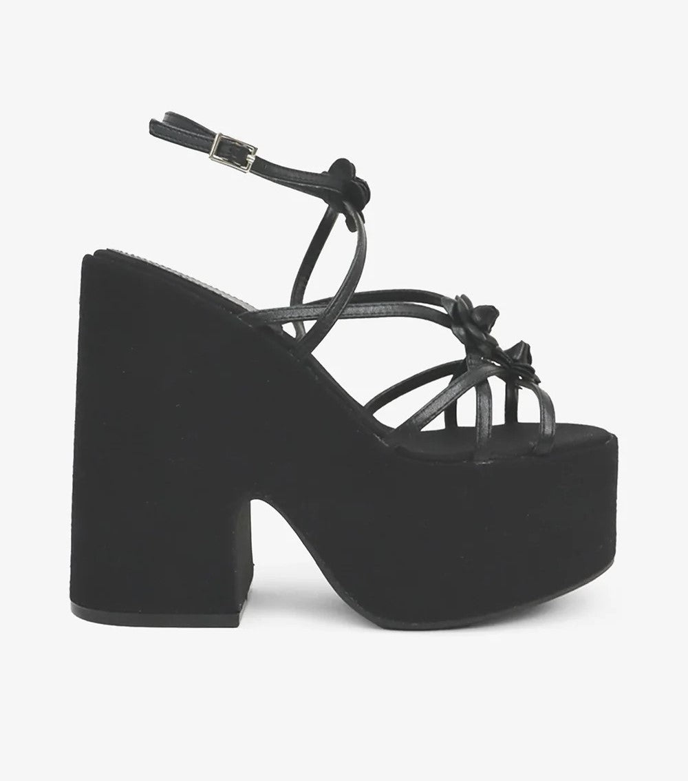 Women's Joella Flower Detail Platform Wedge Heel Sandals - Open Round Toe