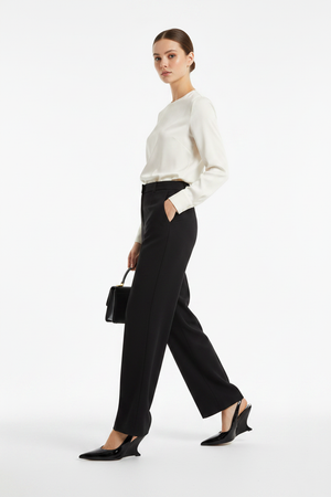 Black Patent Slingback Wedge Heel | Sculptural Heel | Pointed Toe