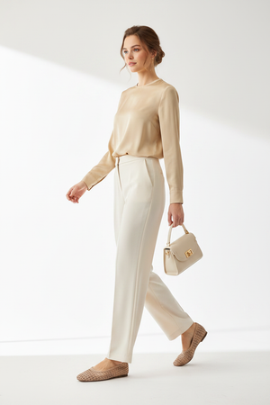 Vonda Beige Woven Ballet Flats | Naked Flat Trend | Lightweight Lattice Weave