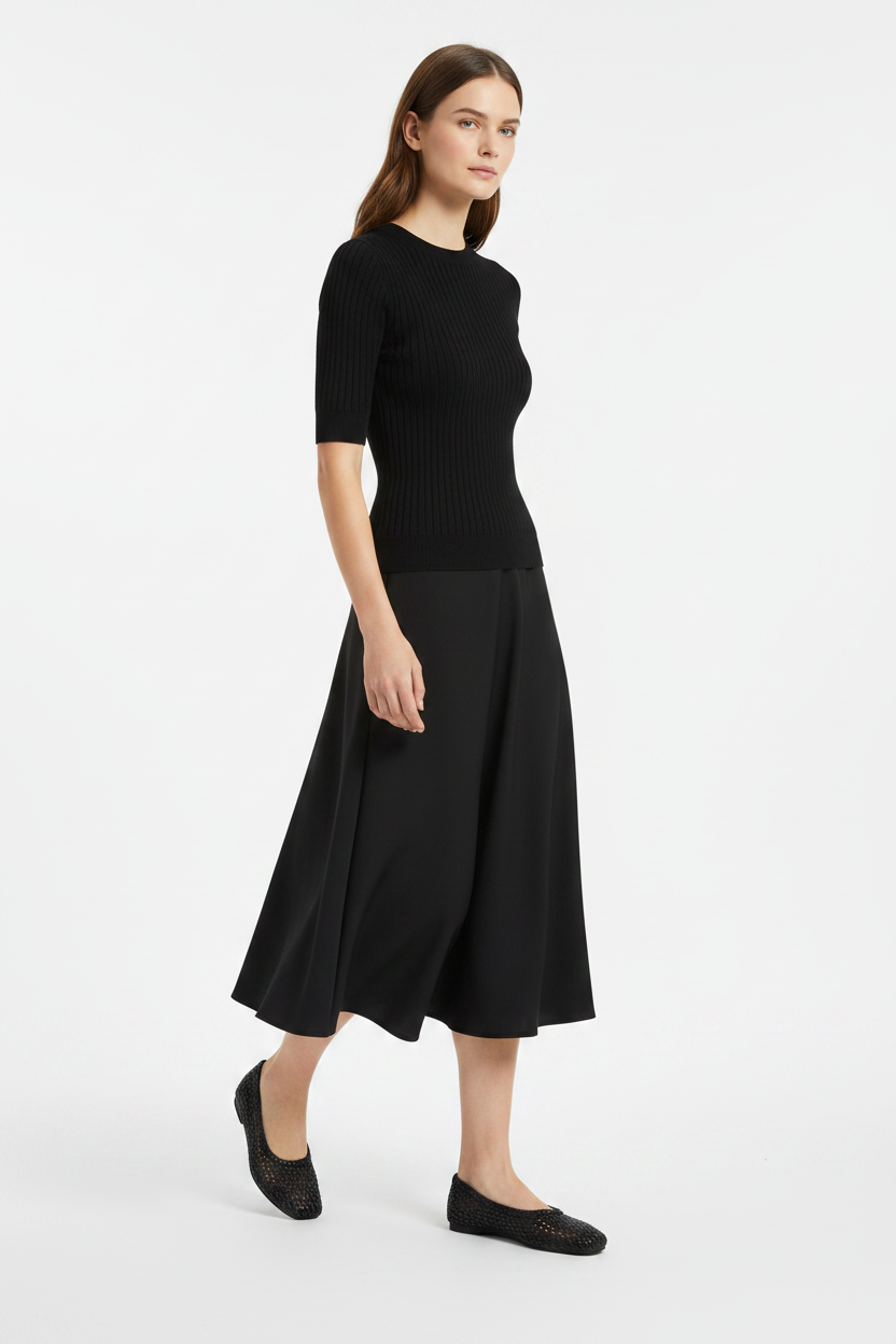 Vonda Black Woven Ballet Flats | Naked Flat Trend | Lightweight Lattice Weave