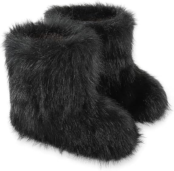 Women's Melanie Shearling Fluffy Fur Mid-Calf Boots - Comfortable Winter Boots