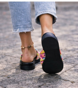 Women's Multi-Color Nuage Wide Band Platform Slide Sandals - Comfortable Summer Slides