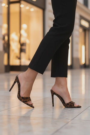 Dulcea Leopard Print Stiletto Mules – Designer-Inspired Heels