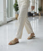 Evani Nude Cowrie Shell Raffia Flat Slide Sandals – Boho Sandals