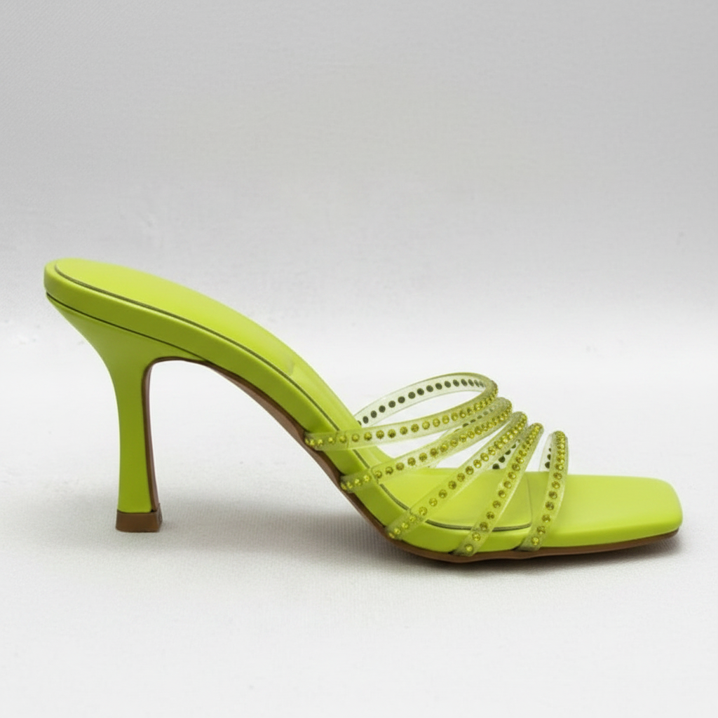 Prom Green Rhinestone Mule - Side Profile Hero