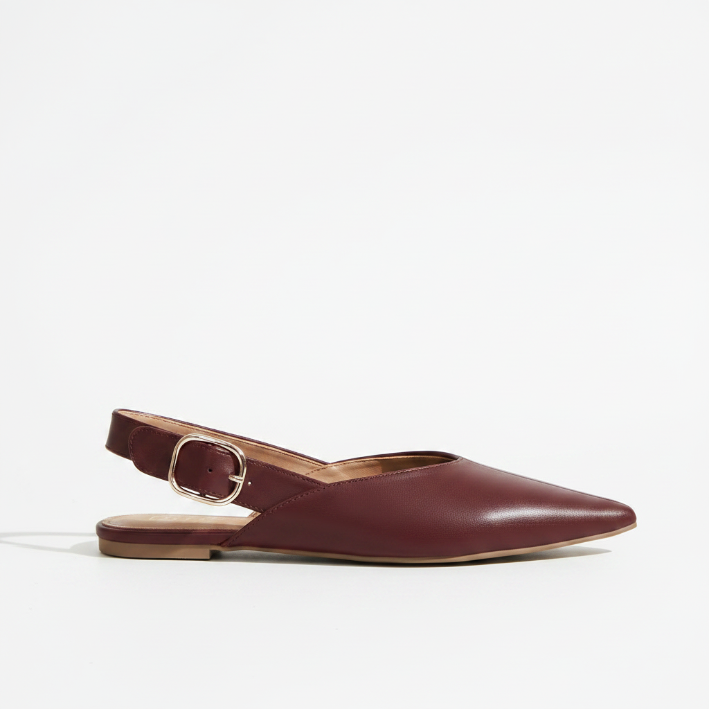 Yolanda Burgundy Slingback - Side Profile Hero