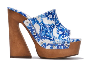 Cape Robbin Moika Square Toe Platform Sculptured Block Heel Women Mule-Tan