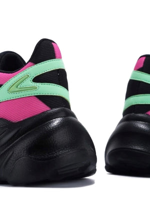 Zaynee Breathable Mesh Chunky Platform Sneakers – Black | EstelleShoes
