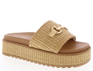 Tracy-36 Chunky Platform Slip-on Open Round Toe Mule Slide-beige