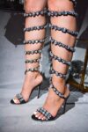 Calf Laceup Strappy Rhinestone Round Toe Stiletto Heel | Estelle Shoes